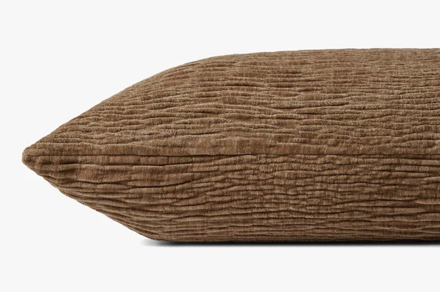 Brown Textured Lumbar Pillow