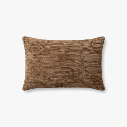 Brown Textured Lumbar Pillow
