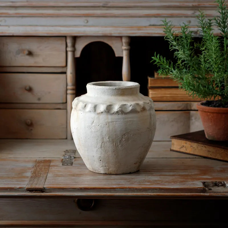 Dimpled Rim Clay Pot