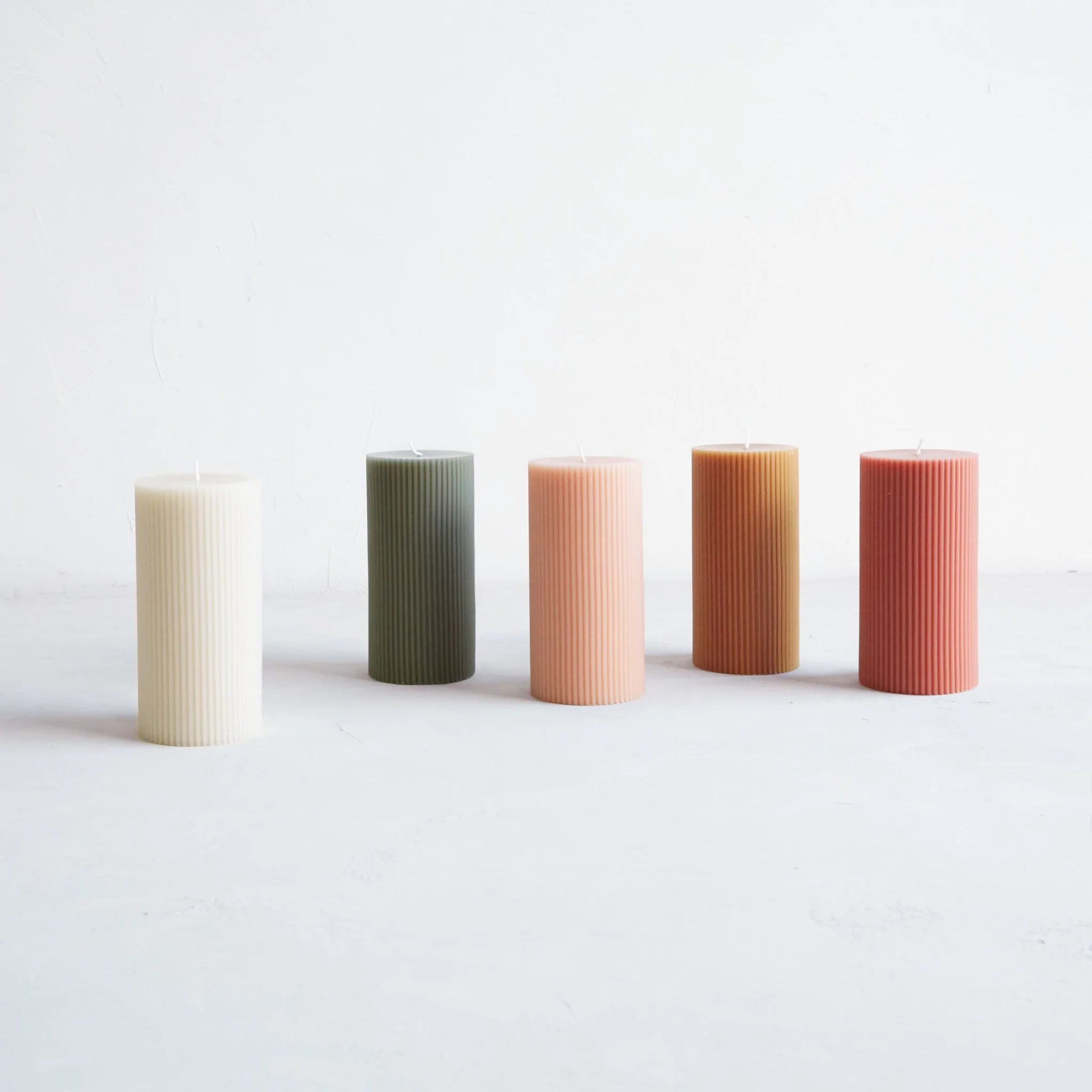 Ribbed Pillar Candle