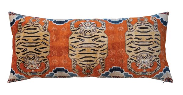 Tigress Velvet Lumbar Pillow