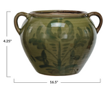 Hand-Painted Terracotta Urn