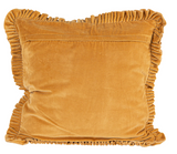 Ruffled Trim Velvet Pillow