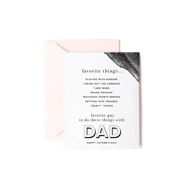 Favorite Things for  a Boy Dad Father's Day Card