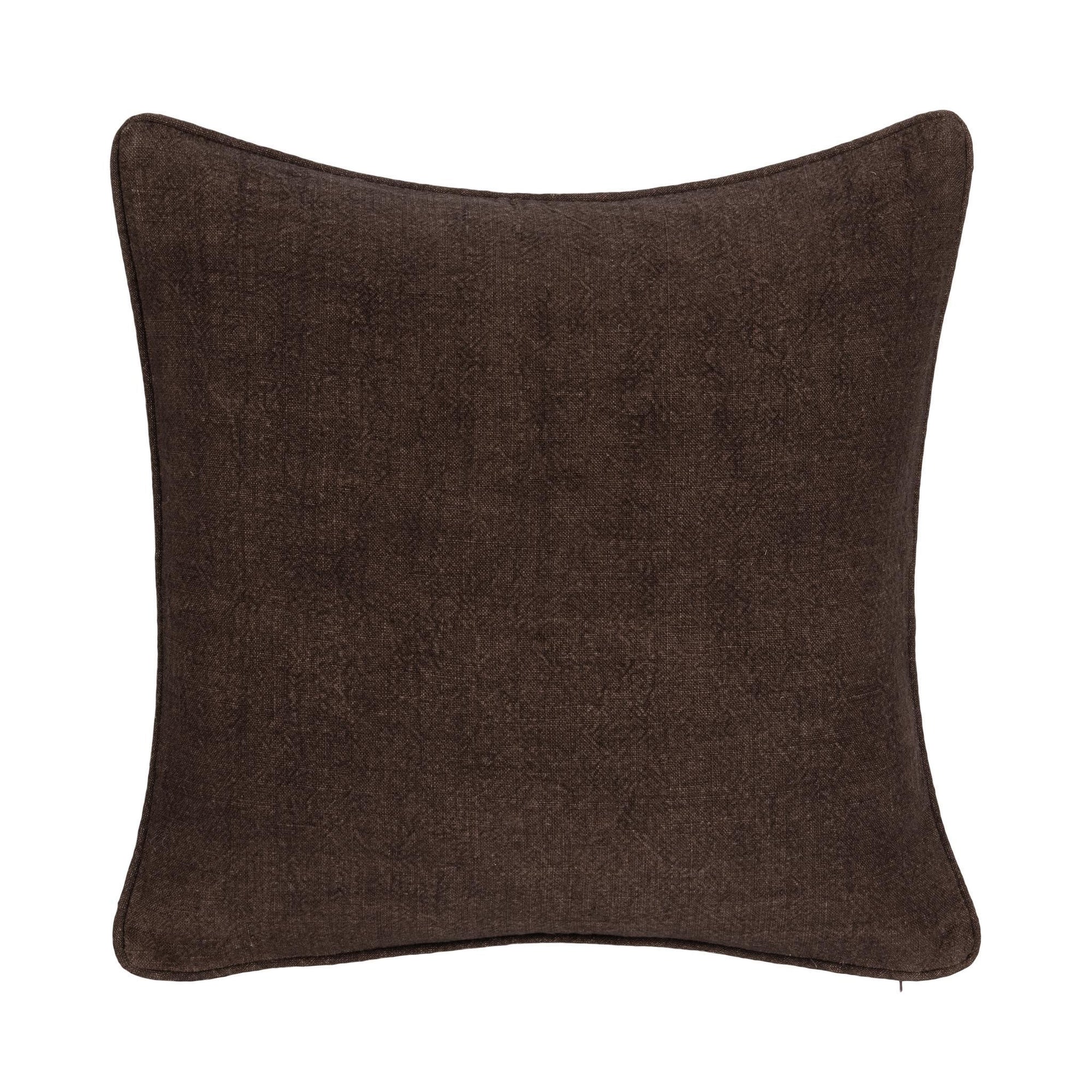 Stonewashed Linen Pillow - Chocolate