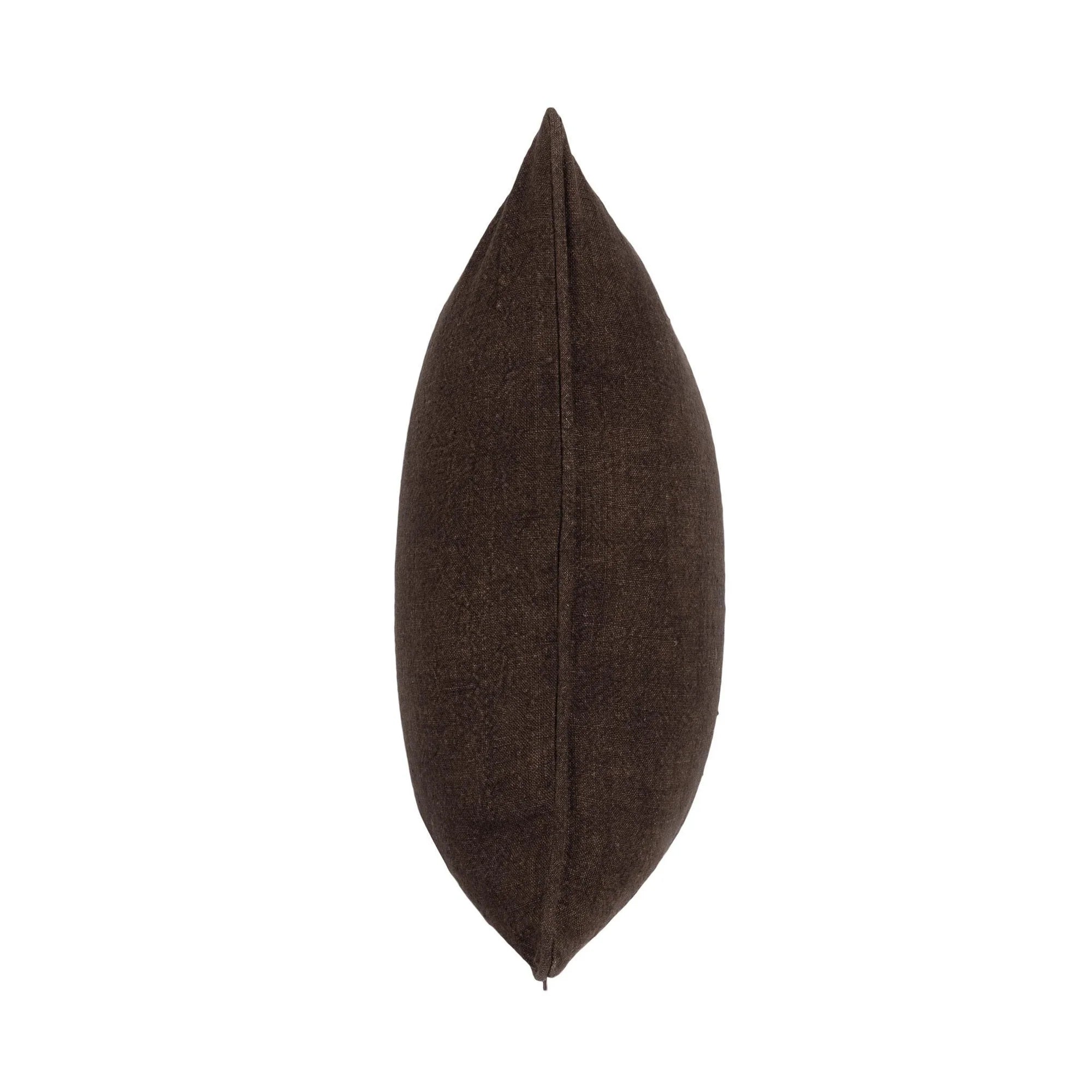 Stonewashed Linen Pillow - Chocolate
