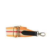 Striped Webbing Strap - Orange, Red & Black Classic Leather