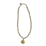 Gold Bee/Fleur De Lis Coin Necklace