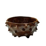 Glazed Brown Spike Bowl