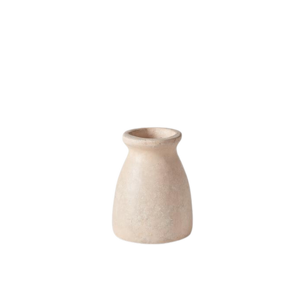 Cream Paper Mache Bud Vase