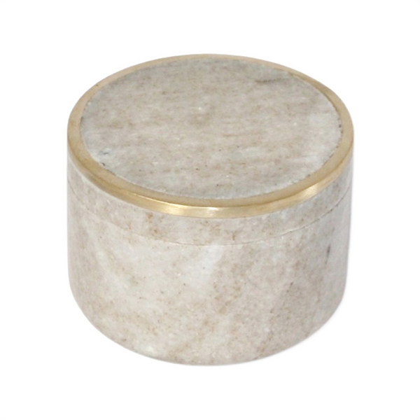 Brass Edged Marble Canister