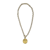 Gold Cross and Angel Pendant Necklace