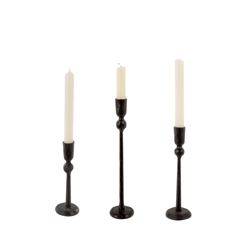 Black Forged Candlestick