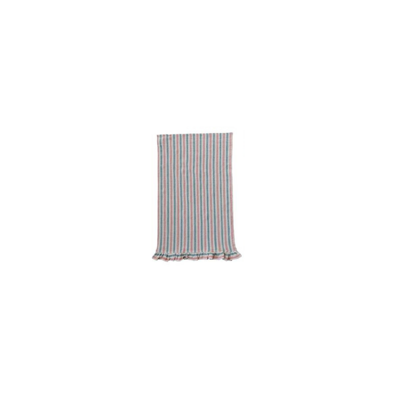 Multicolored Striped Ruffle Tea Towel