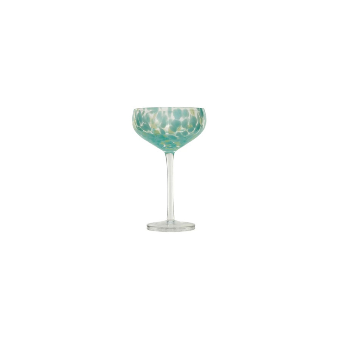 Blown Glass Confetti Coupe Glass
