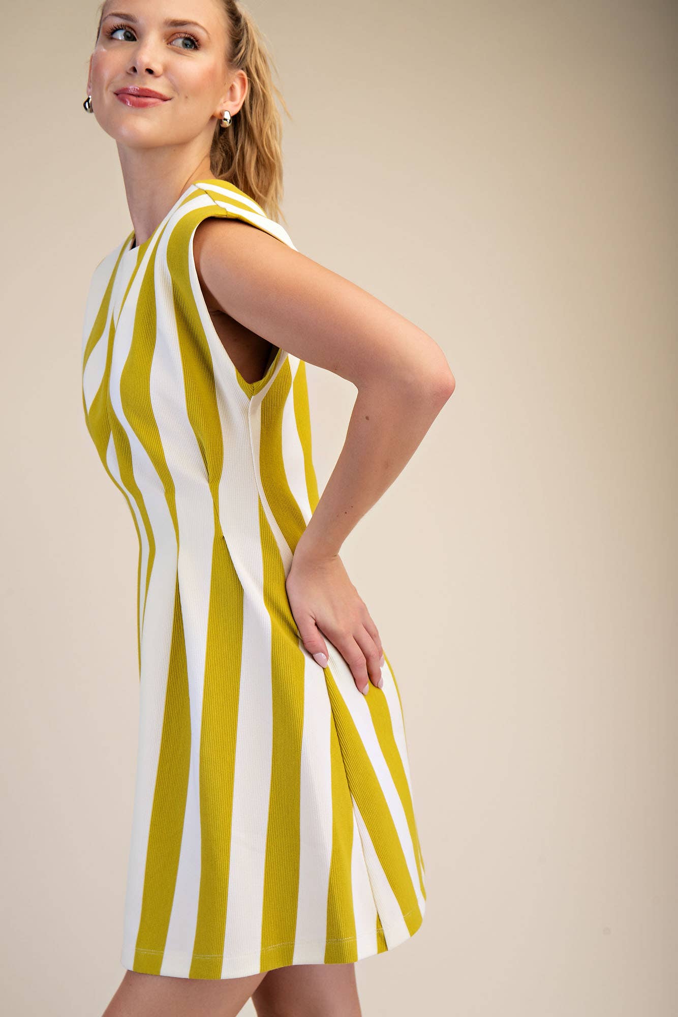 Cabana Stripe Pleated Mini Dress