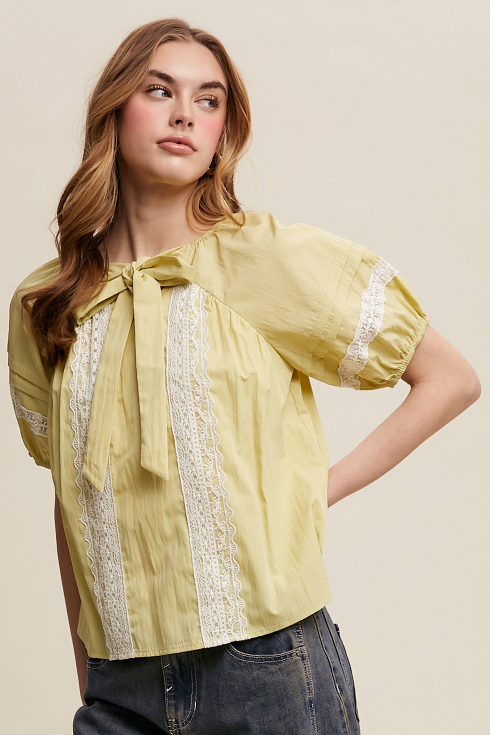 Bow Tie Lace Blouse