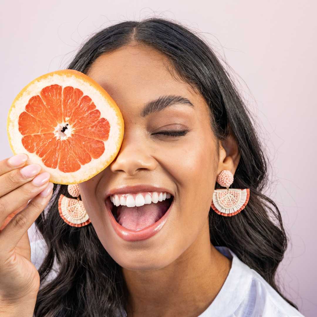 Grapefruit Raffia Drop Earrings