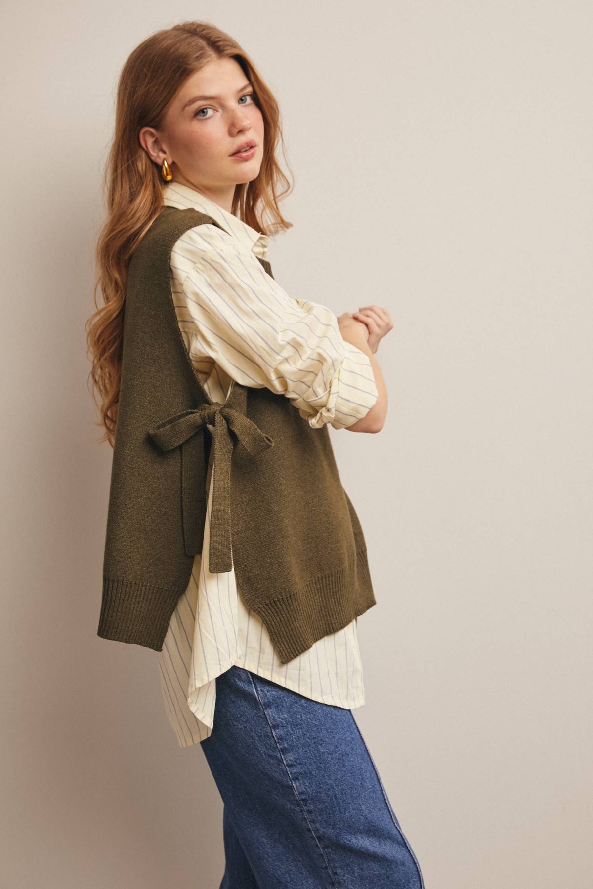 Side Tie Knit Vest