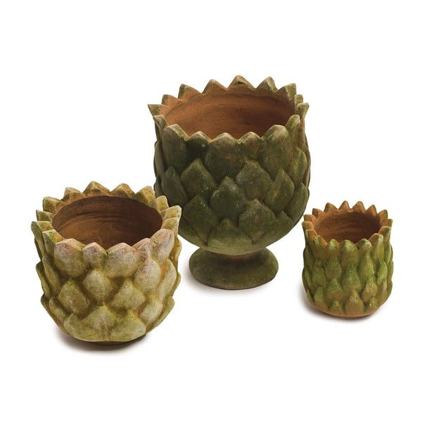 Aged Pinecone Planters
