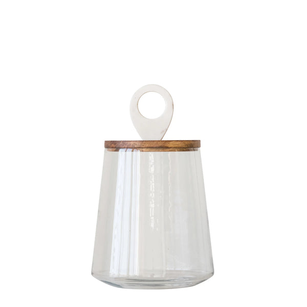 Glass Jar with Marble Lid