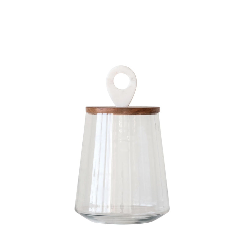 Glass Jar with Marble Lid
