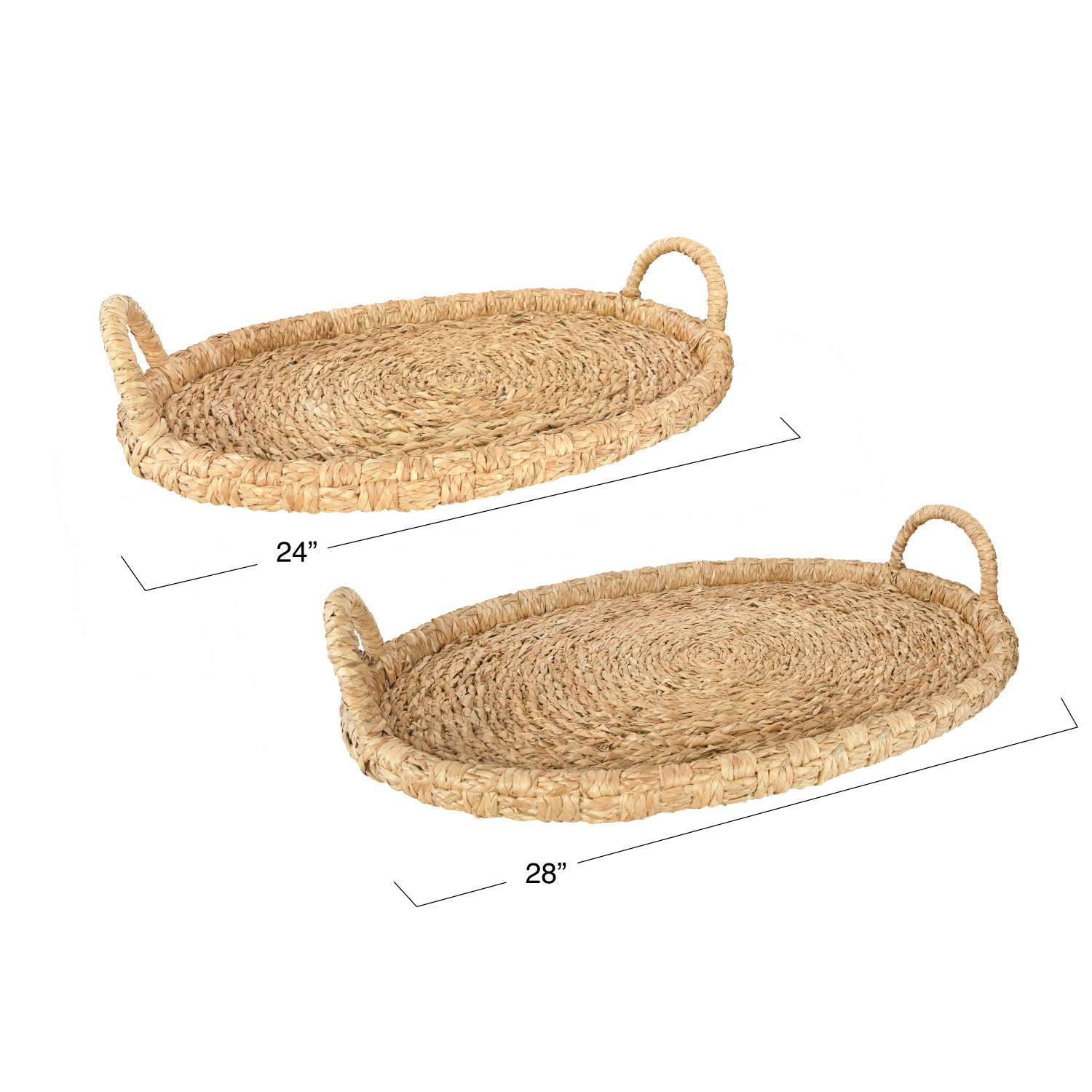 Oval Hand-Woven Seagrass Trays