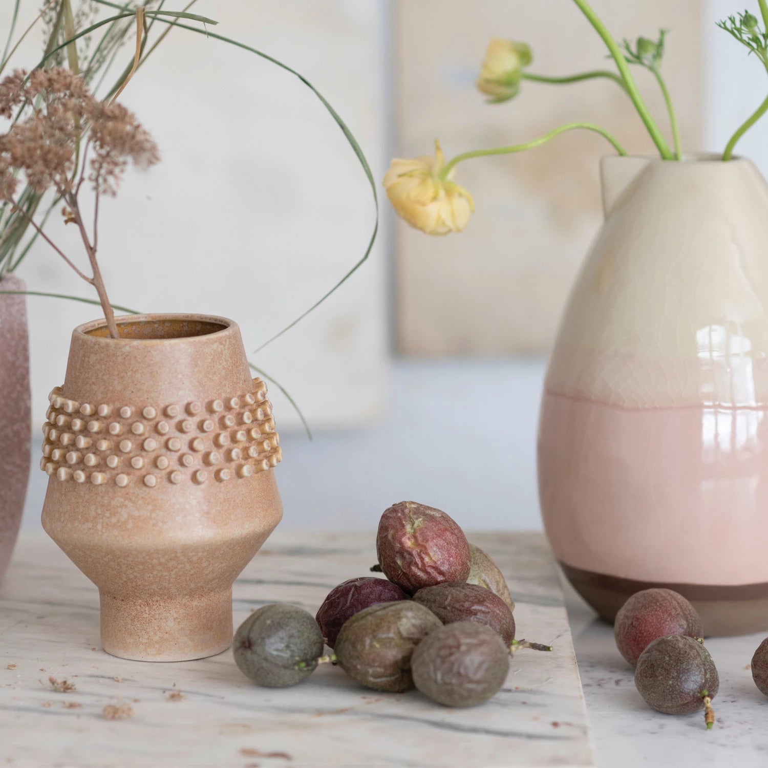 Pink and White Crackle Pitcher