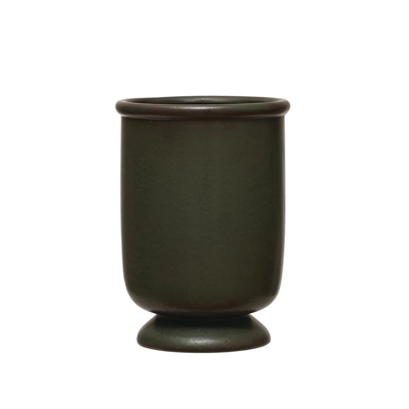 Dark Green Pedestal Vase