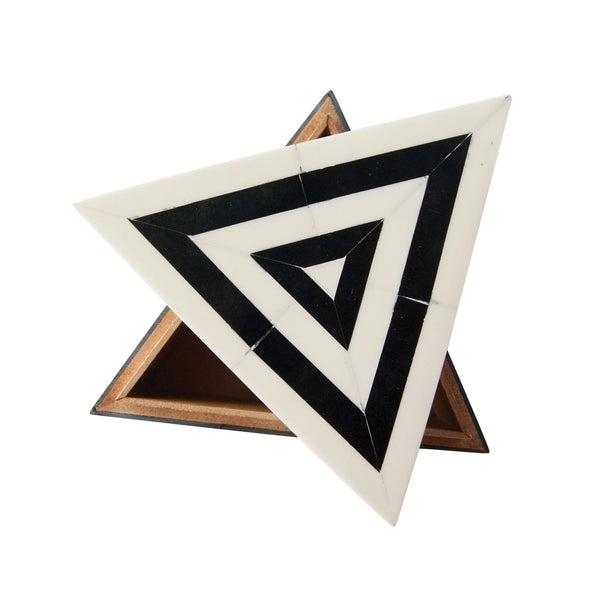 Triangular Black & White Resin Box