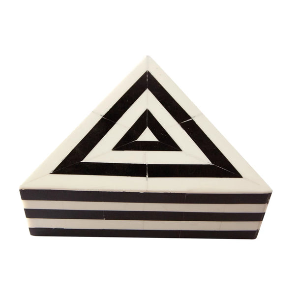 Triangular Black & White Resin Box