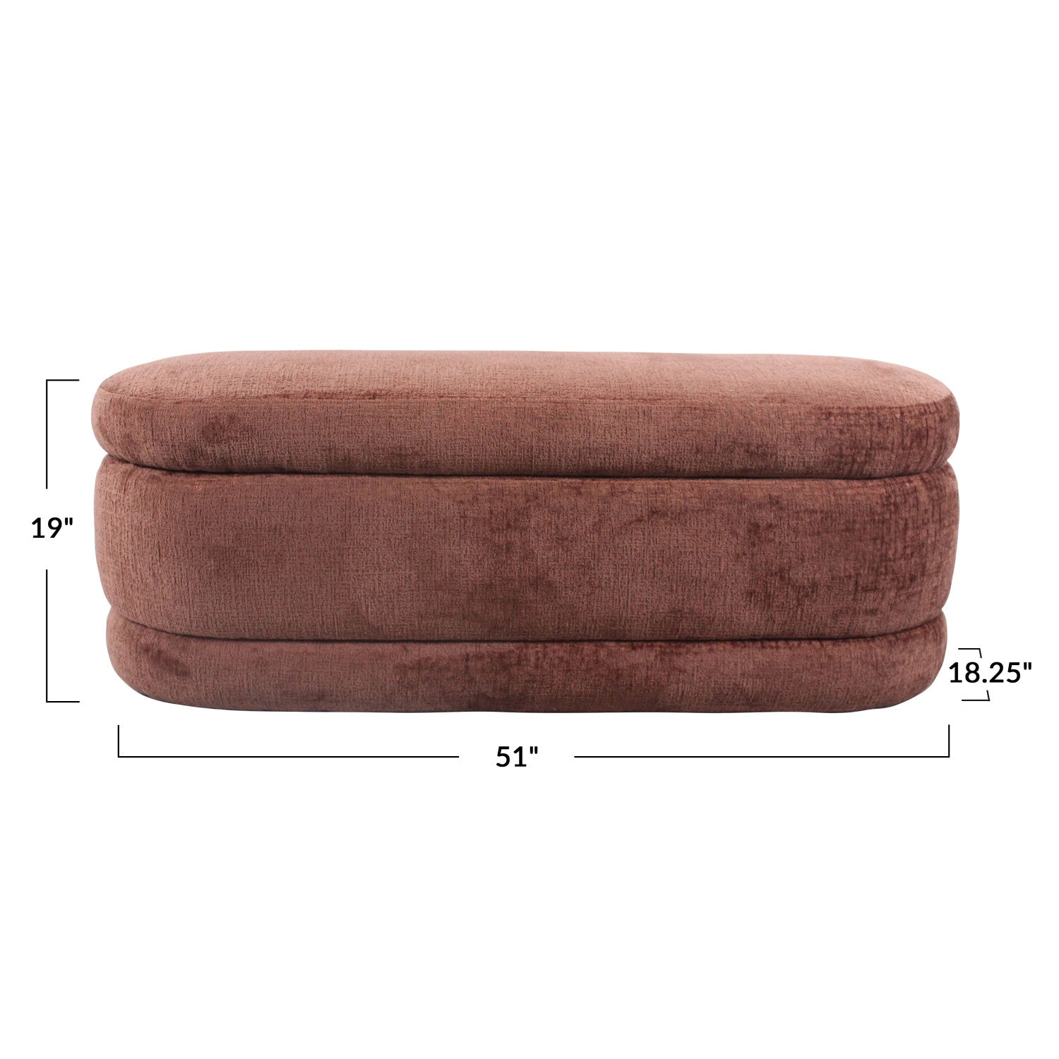 Caramel Chenille Storage Bench