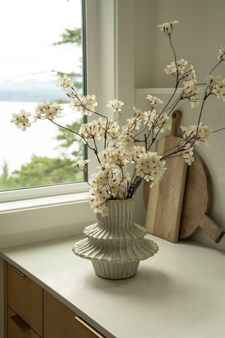 Stria Stoneware Layered Vase