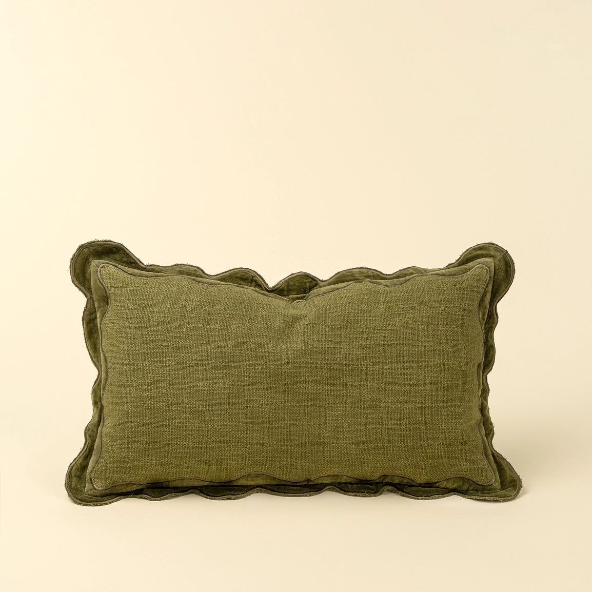 Velvet Scallop Trim Pillow