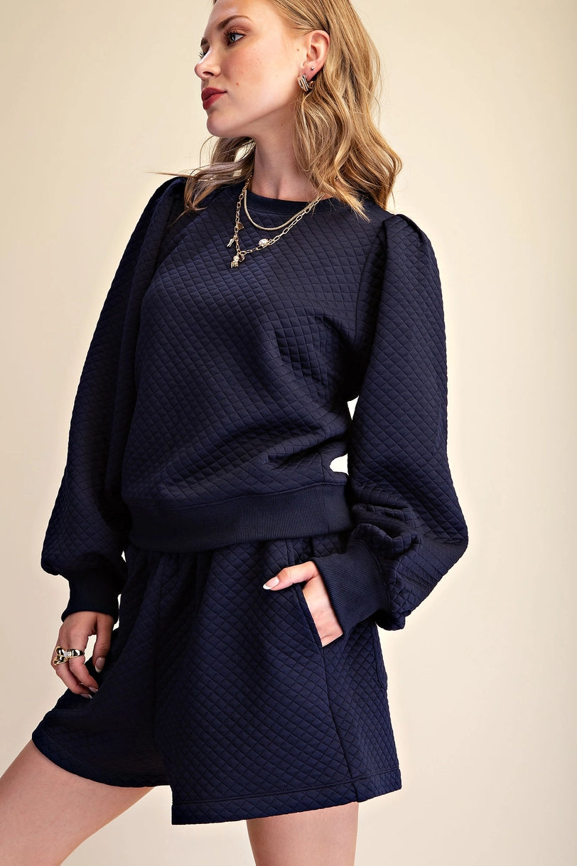 Quilted Sweatshirt & Shorts