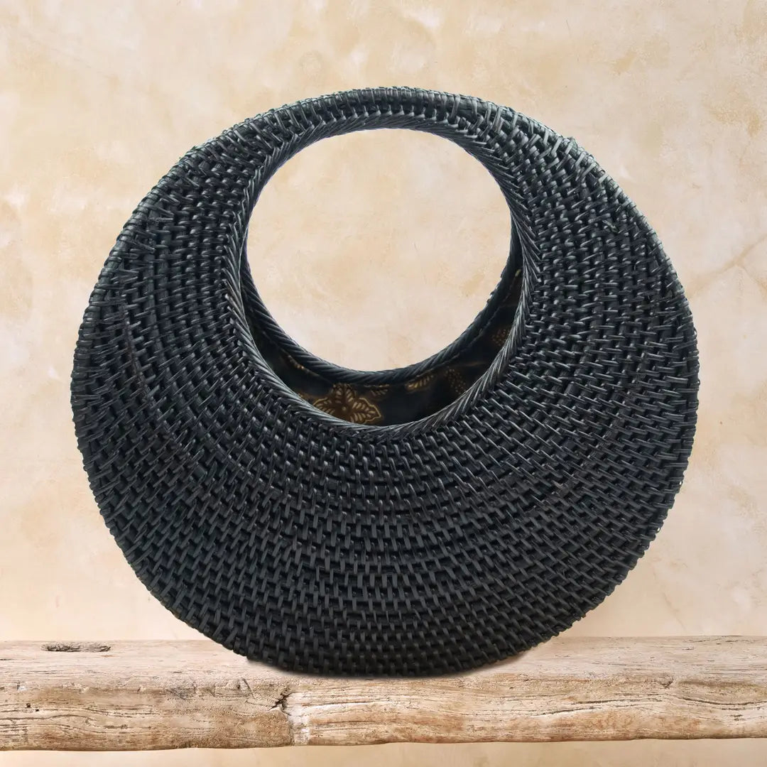 Ace Black Round Handbag