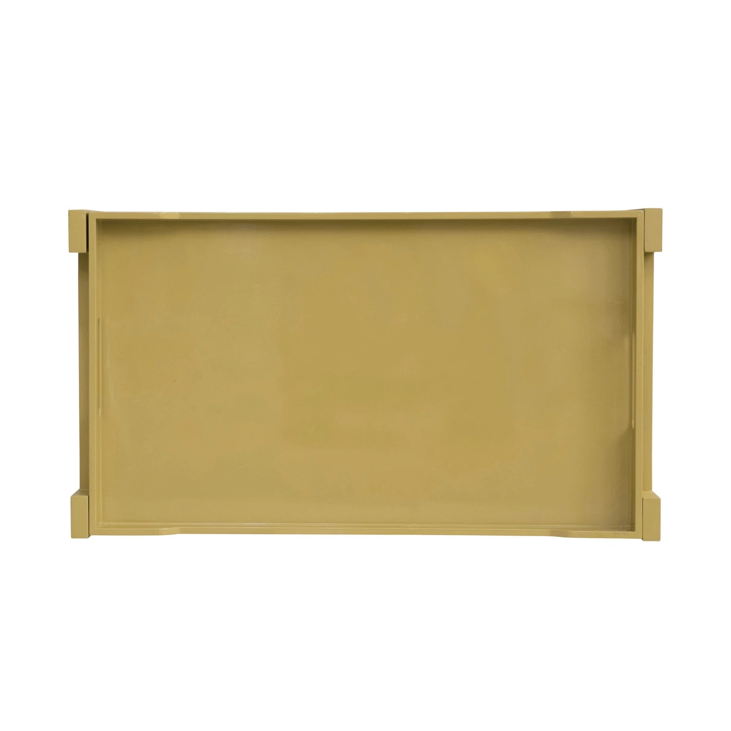 Yellow Lacquered Acacia Wood Bar Cart