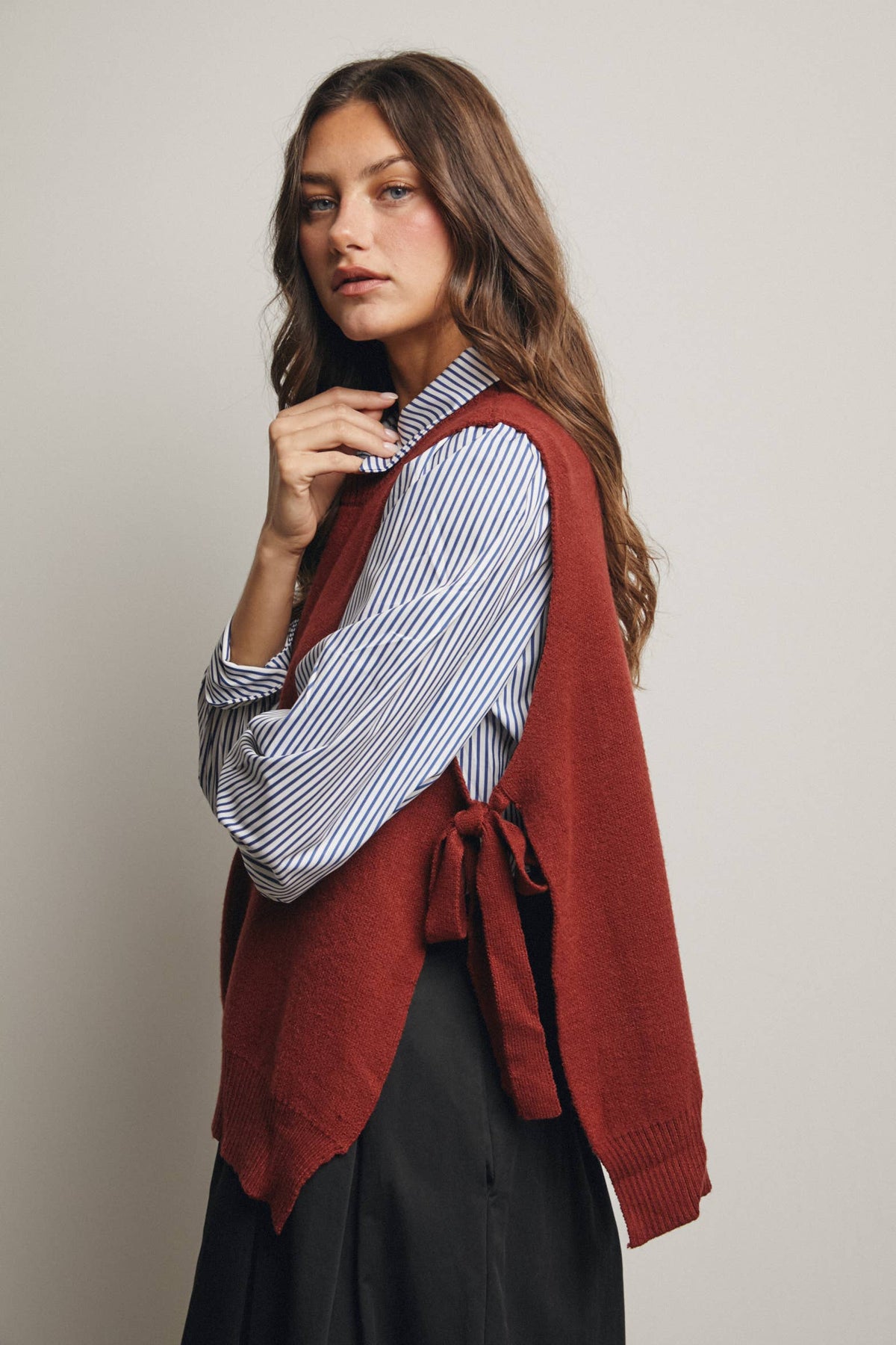 Side Tie Knit Vest
