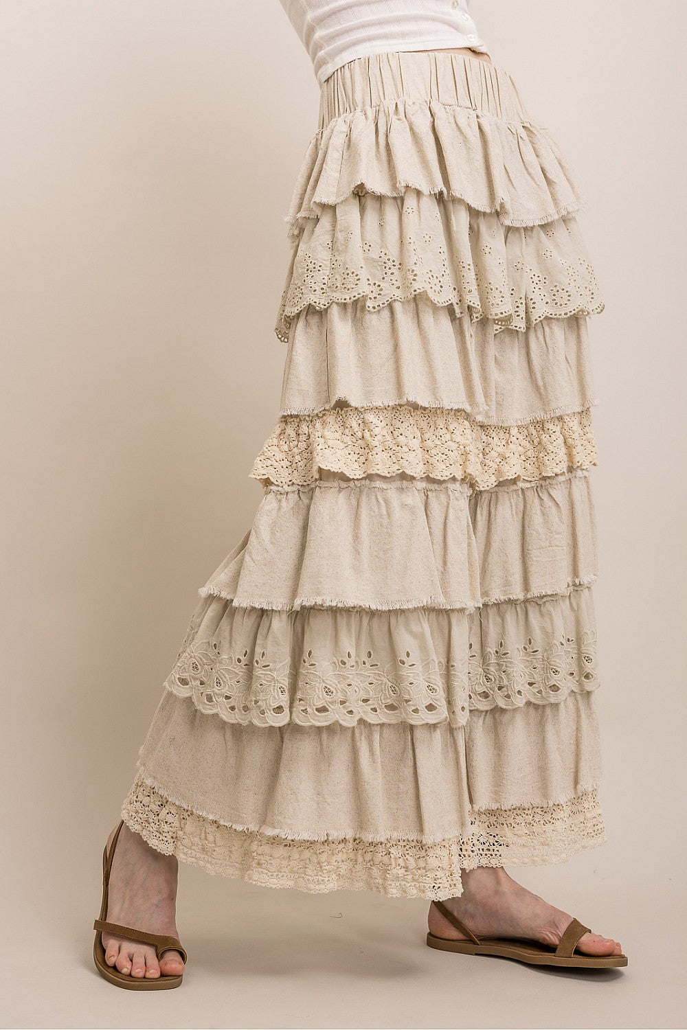 Tiered Lace Ruffle Pants