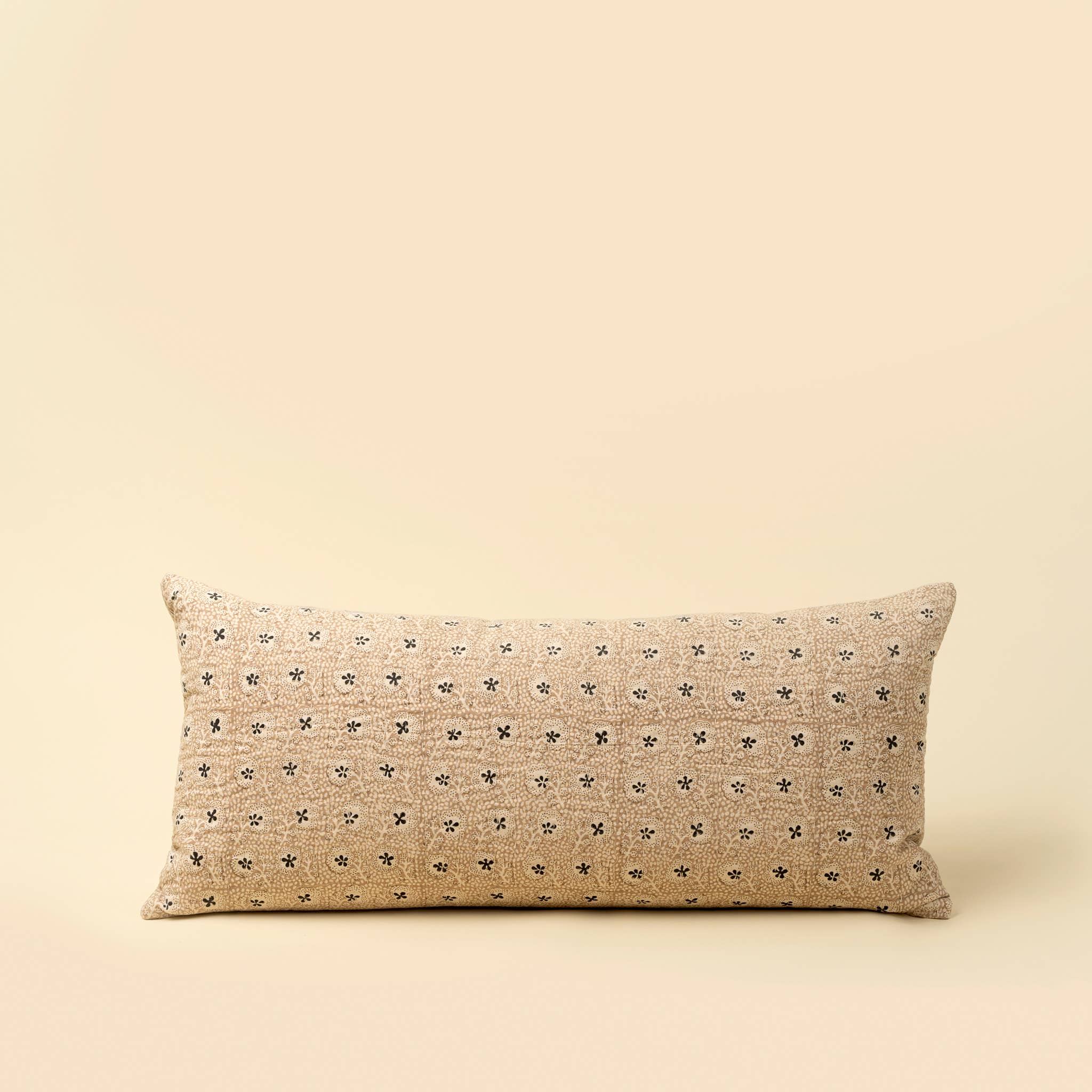 Clover Block Print Kantha Pillow