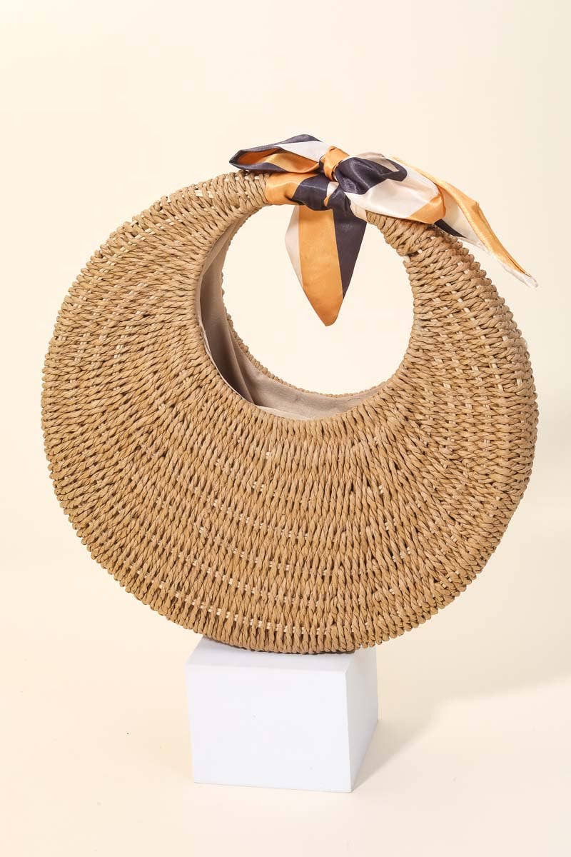 Round Straw Braided Circle Bag