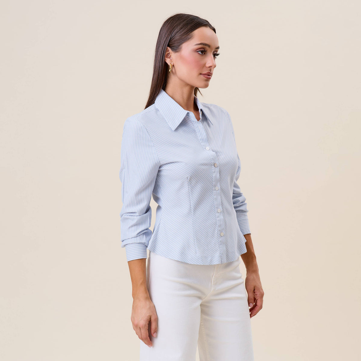 Striped Fit & Flare Blouse
