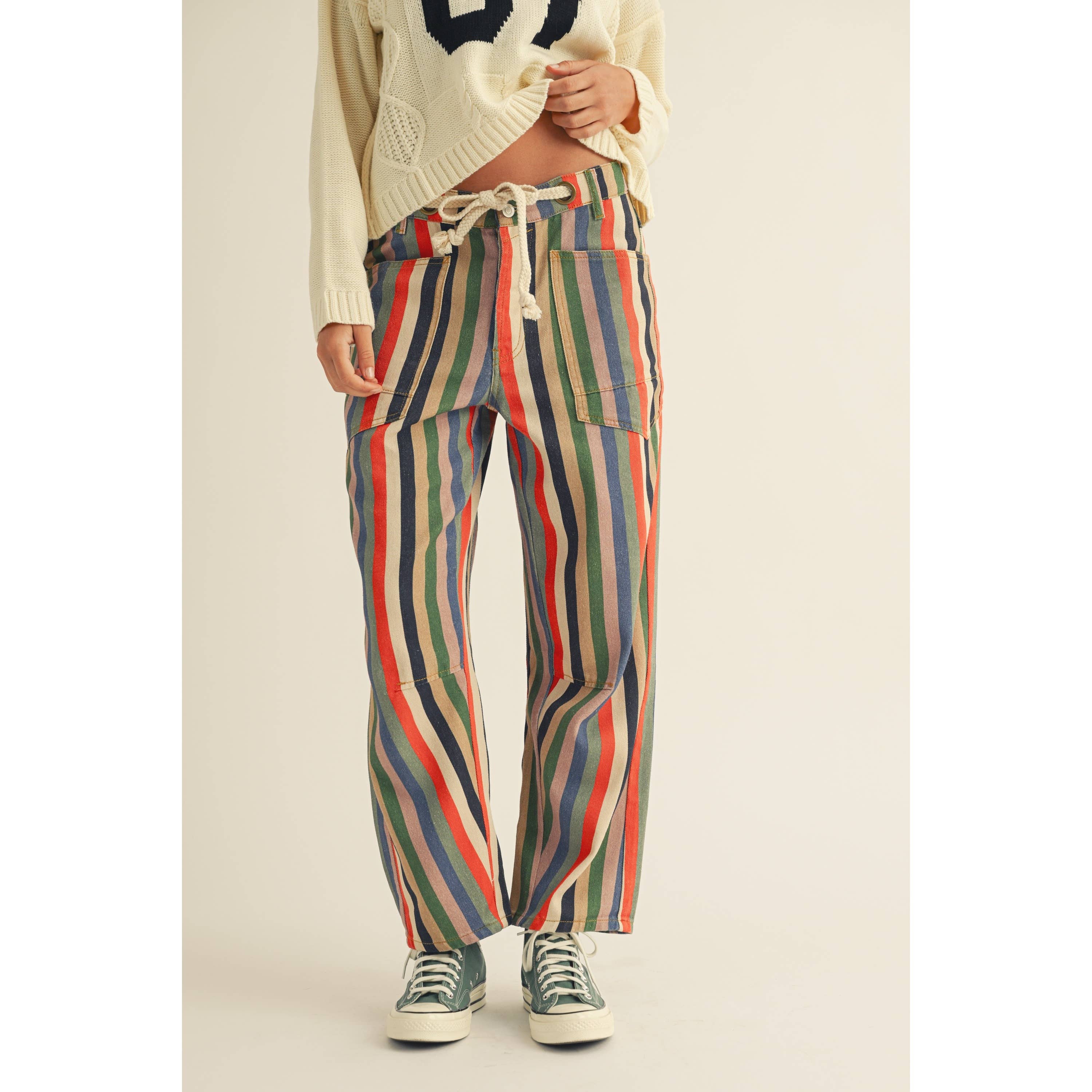 Multi Stripes Relaxed Fit Pants