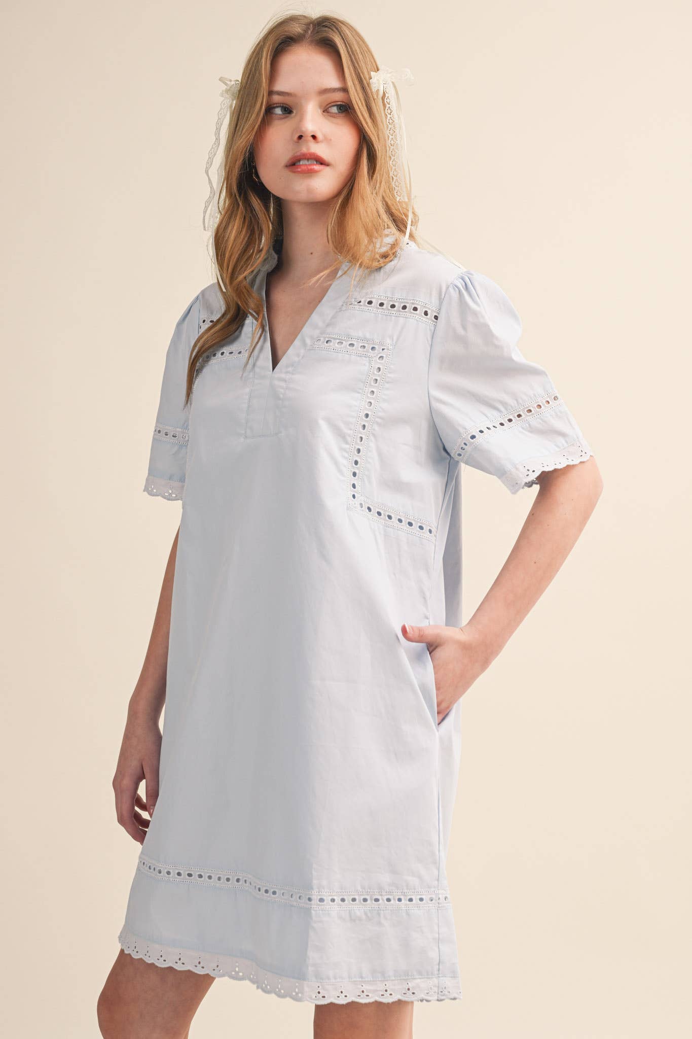 Morgan Lace Trim Tunic Dress