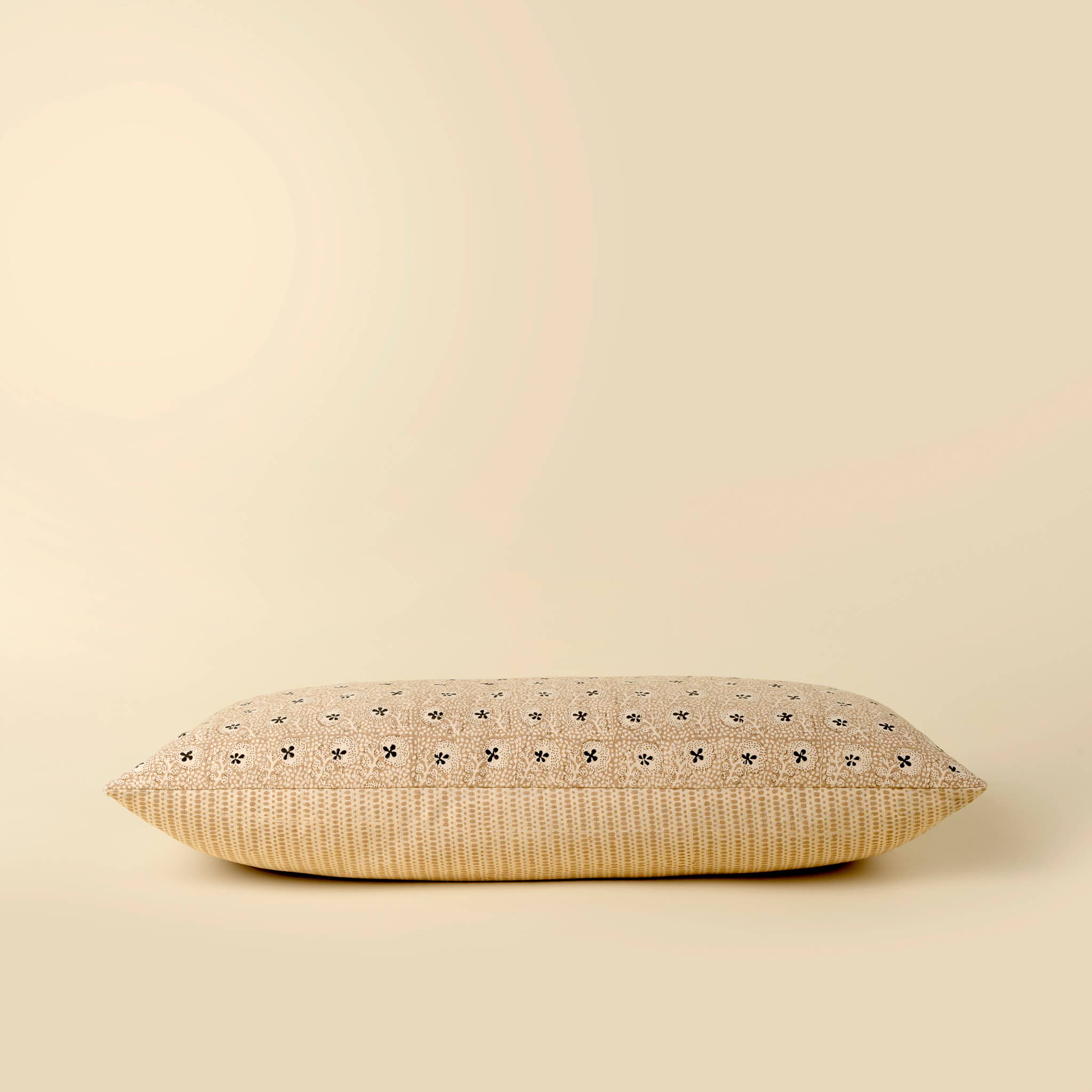 Clover Block Print Kantha Pillow