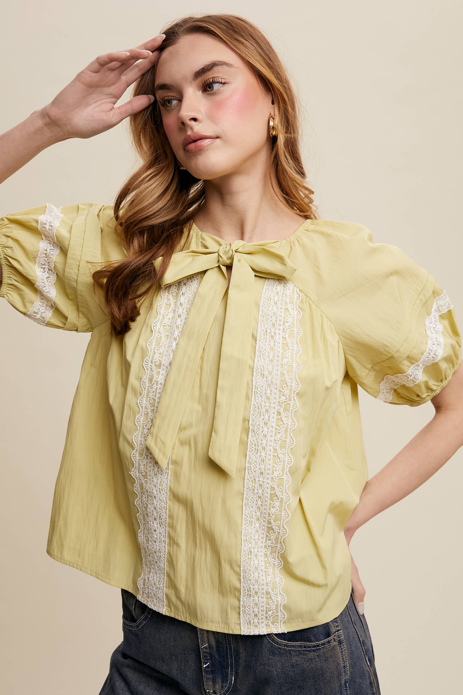 Bow Tie Lace Blouse