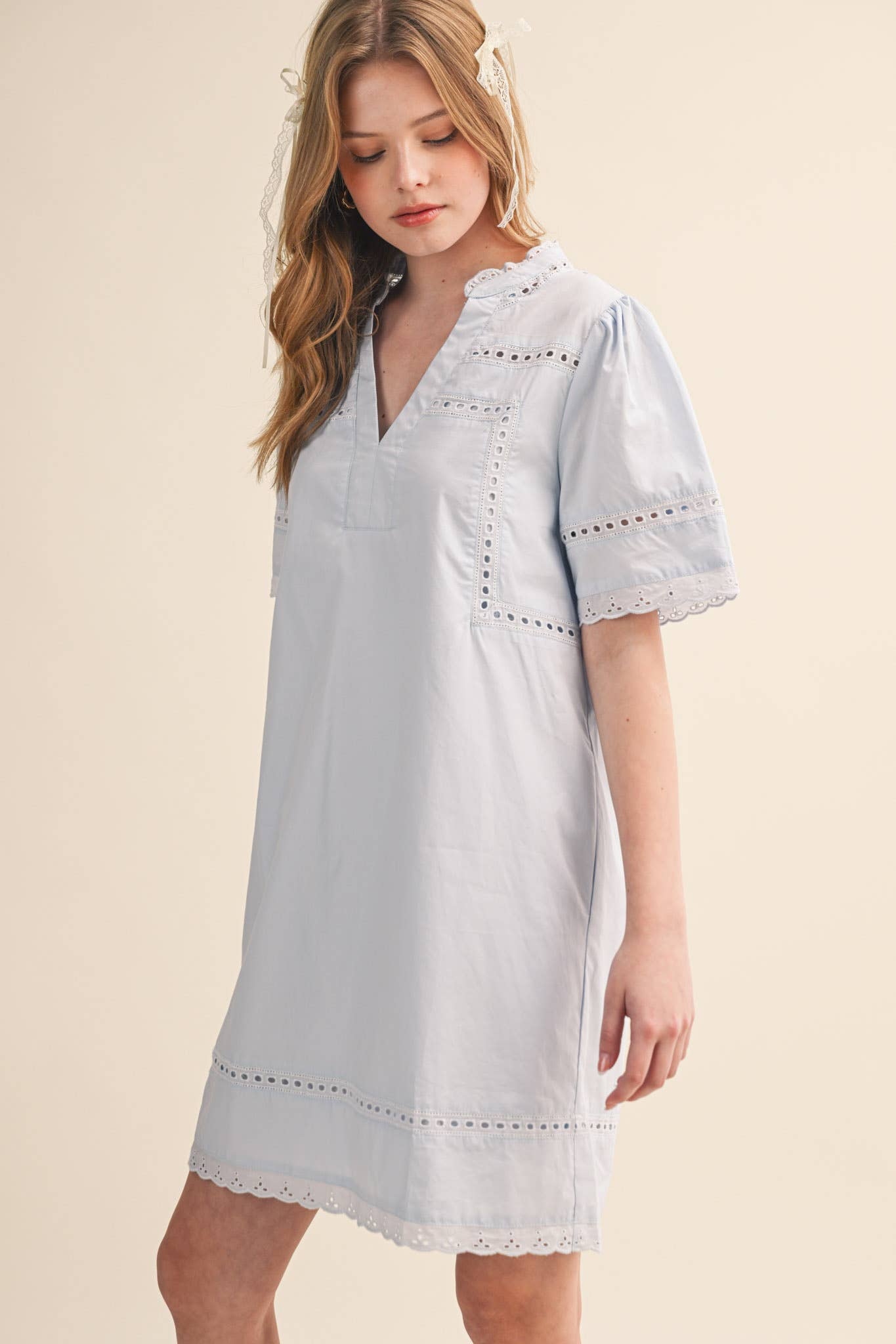 Morgan Lace Trim Tunic Dress