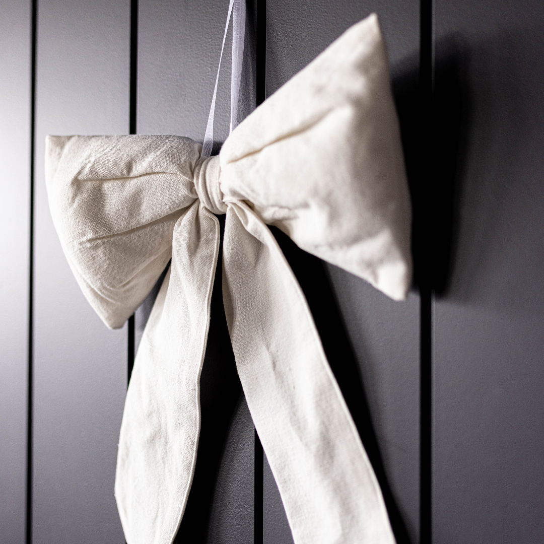 Cream Cotton Fabric Bow