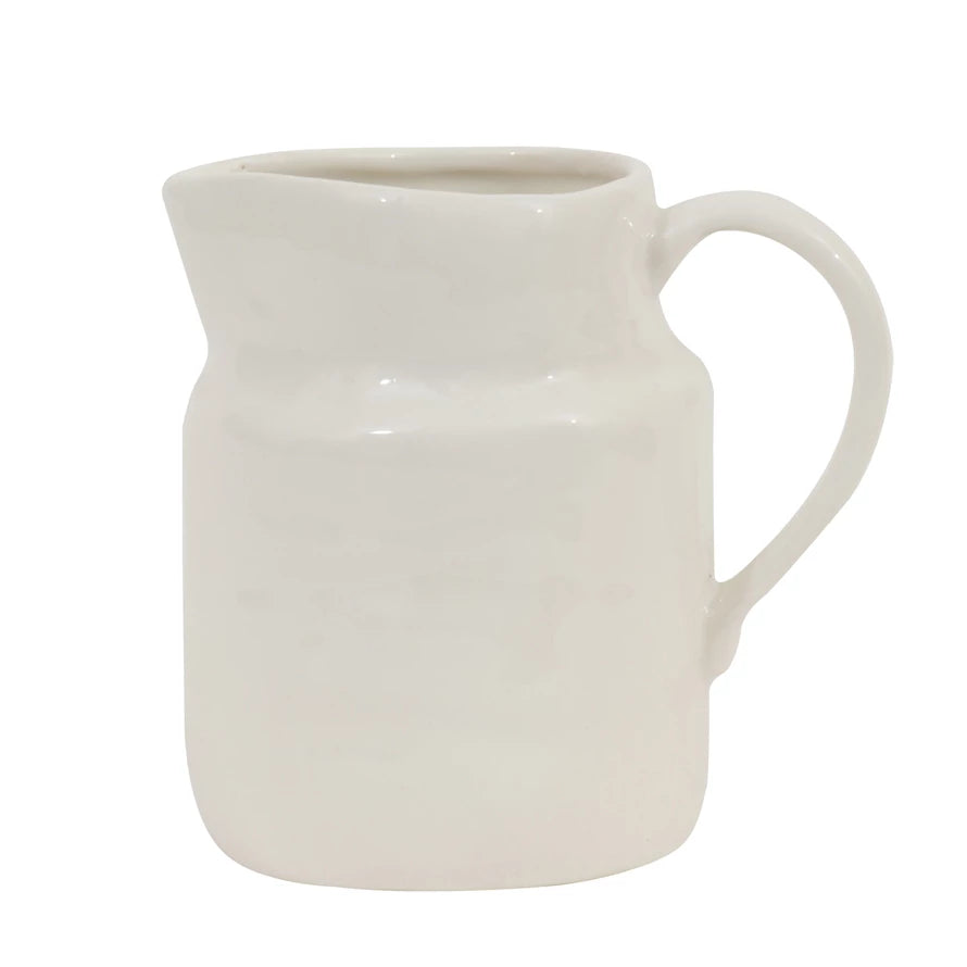 White Vintage Style Water Pitcher