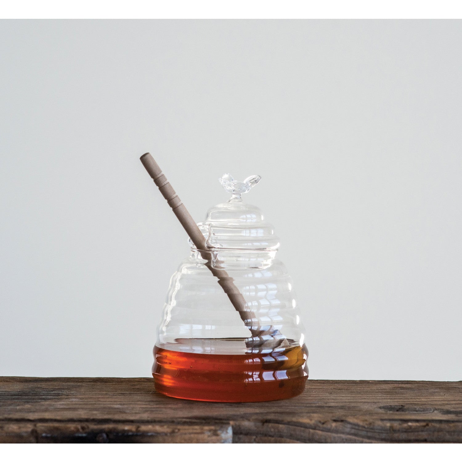 Glass Honey Jar with Bee